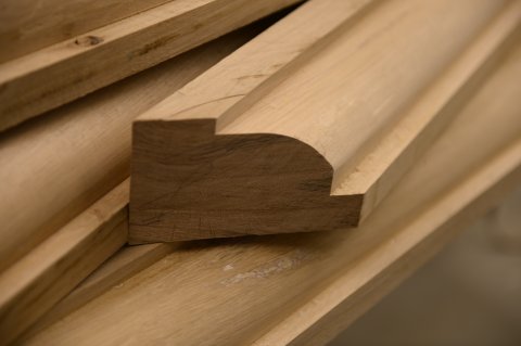 96 x 120 mm egetmmer med kvartstafprofil fremstillet til lokal tmremester i Odder